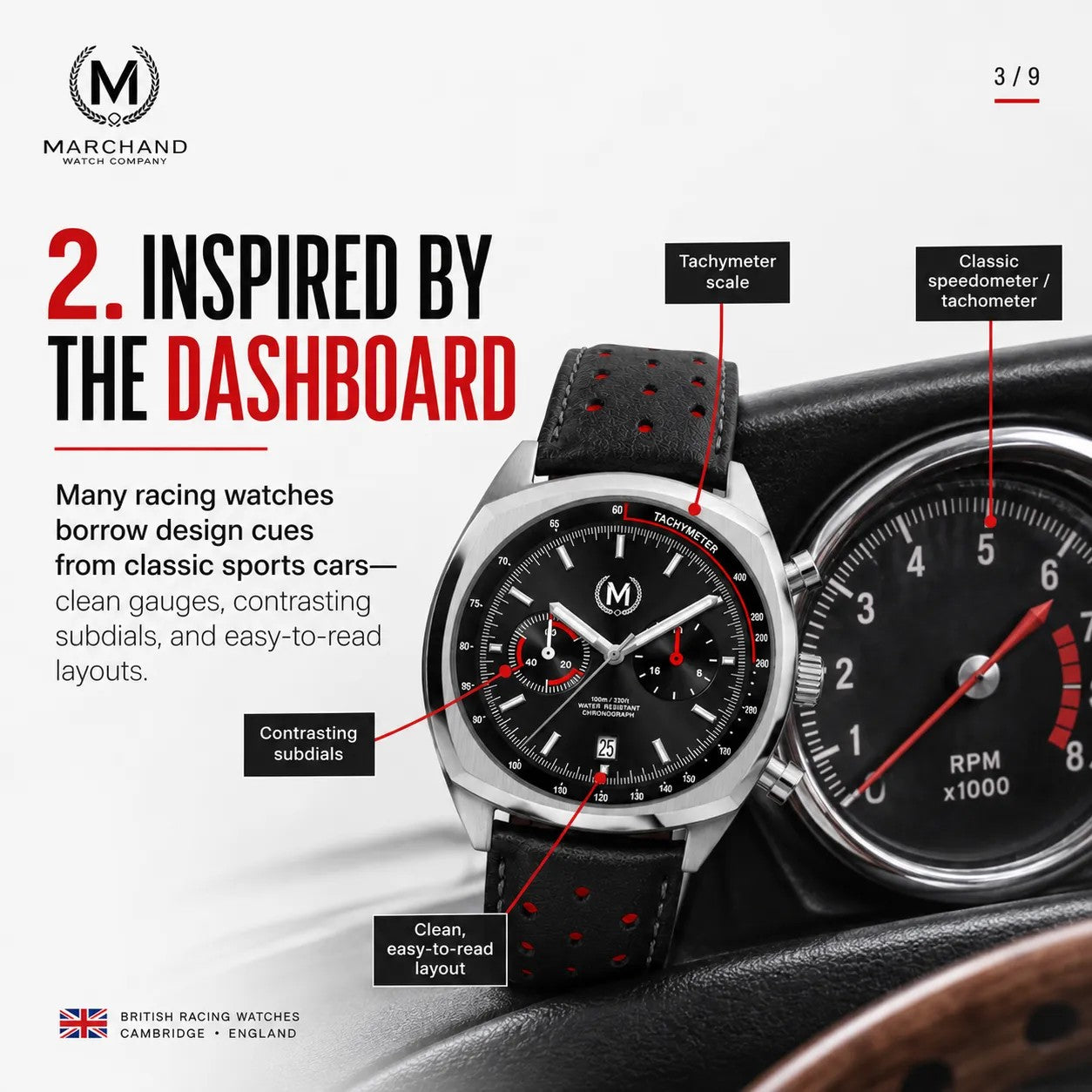Classic Driver Chronograph, Black And Red Strap (PRE-ORDER NOW)