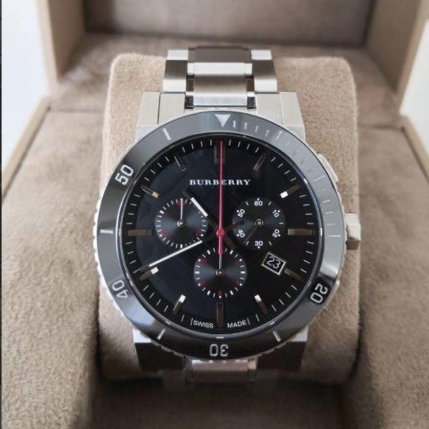 Burberry BU9380 The City Men's Silver & Black Dial Watch