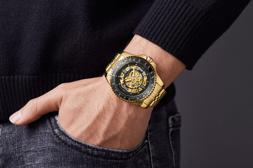 Hand Assembled Anthony James Tachymeter Sports Automatic Gold