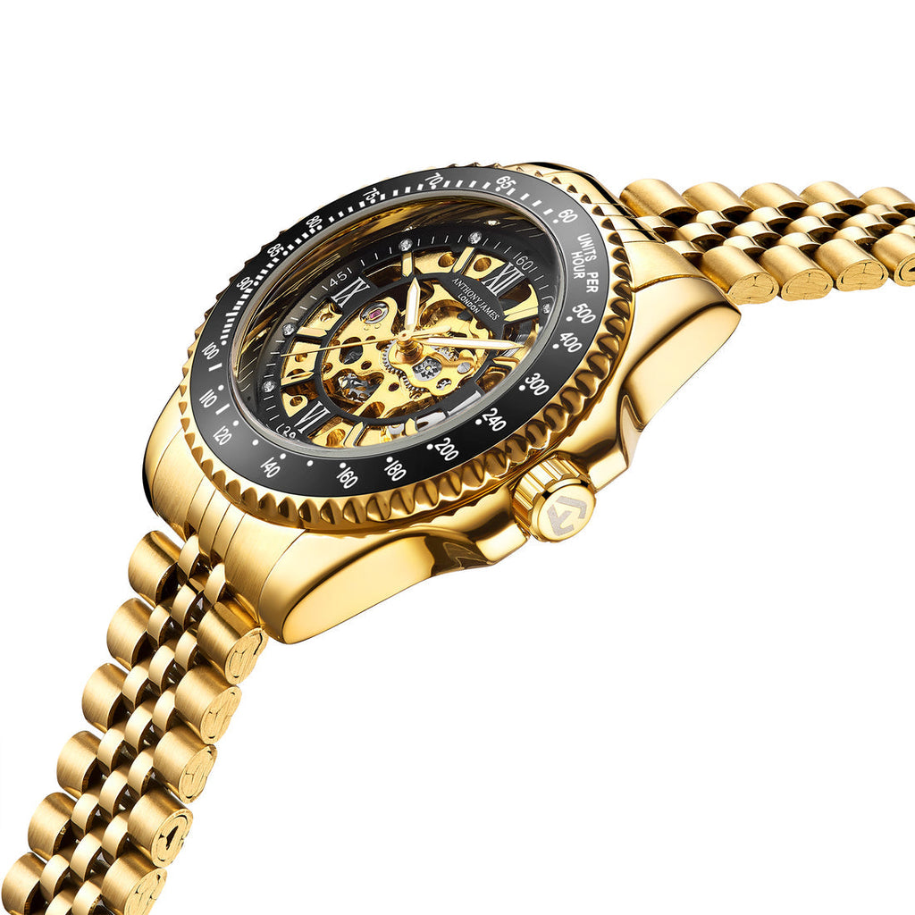 Hand Assembled Anthony James Tachymeter Sports Automatic Gold