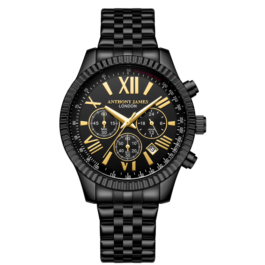 Hand Assembled Anthony James Chrono Sports Black