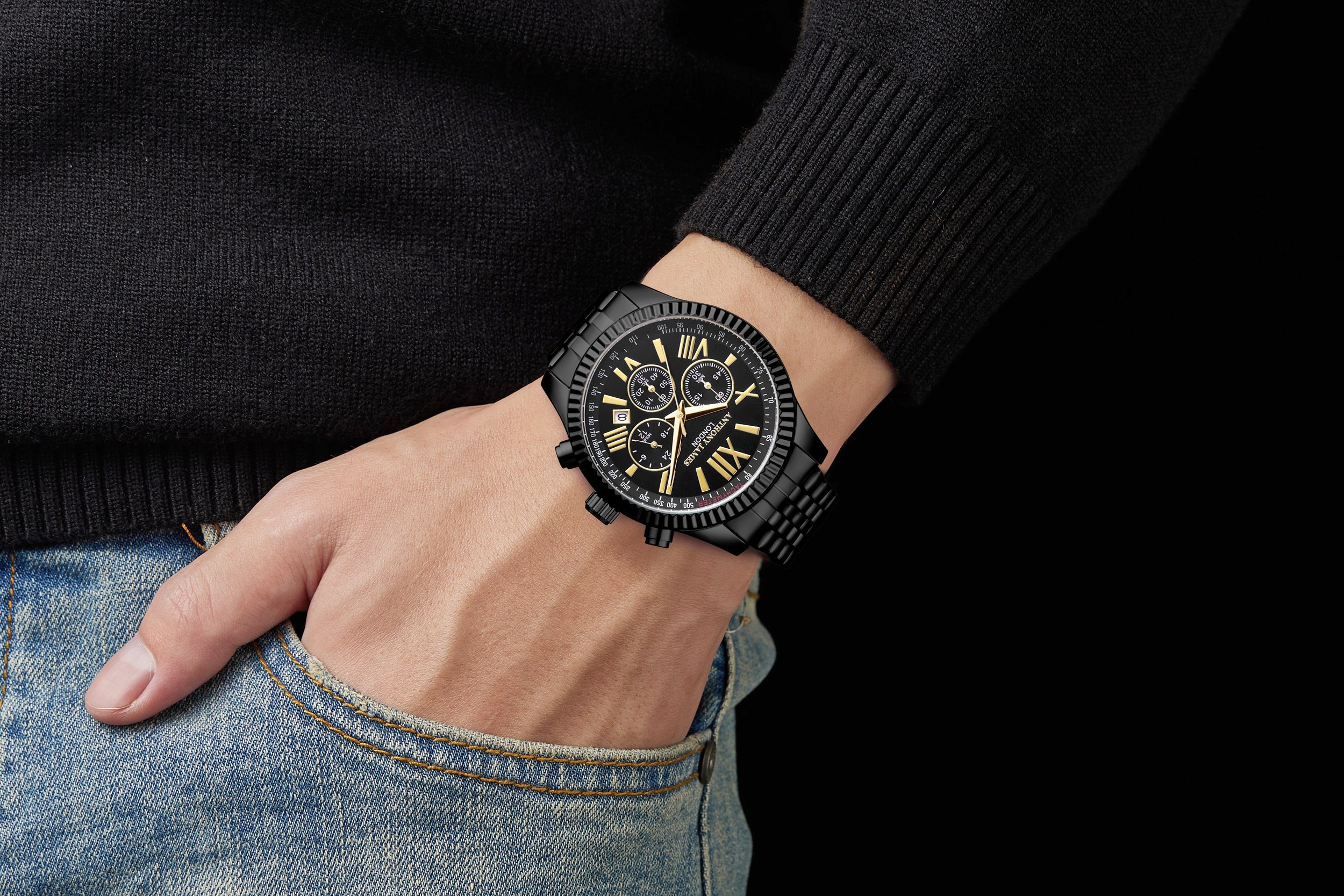 Hand Assembled Anthony James Chrono Sports Black