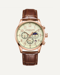 Hand Assembled Anthony James Limited Edition Moonphase Chronograph Rose White