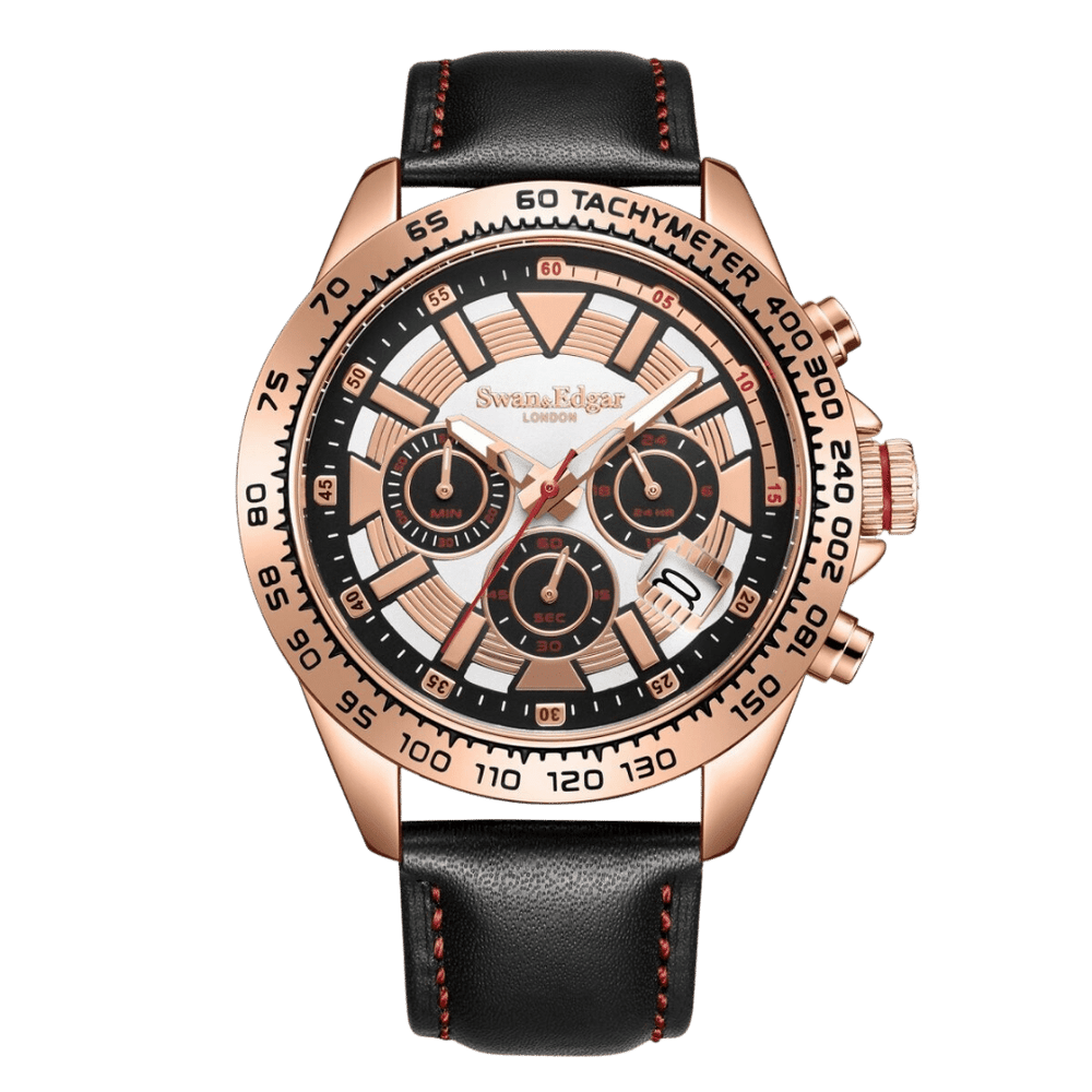 Limited Edition Swan & Edgar Hand Assembled Speed Tracker Mechanical Quartz Rose White