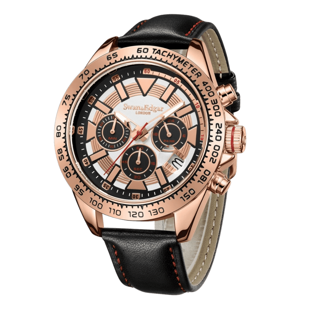 Limited Edition Swan & Edgar Hand Assembled Speed Tracker Mechanical Quartz Rose White