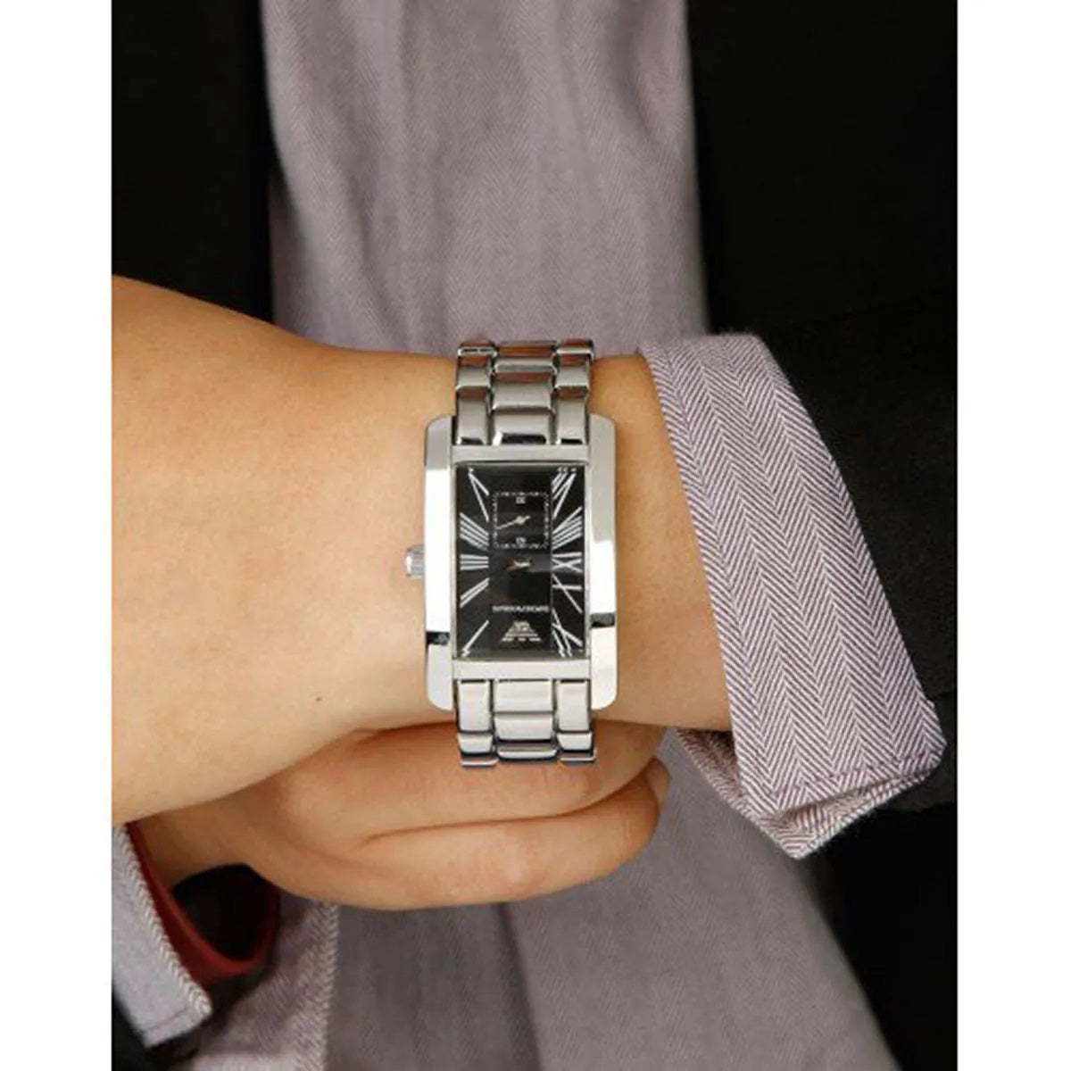Emporio Armani AR0156 Classic Men's Rectangular Silver Watch