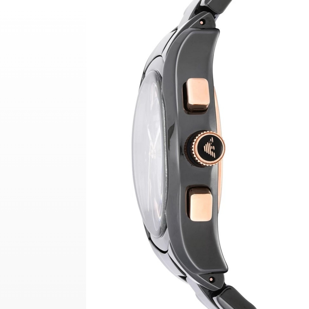 Emporio Armani AR1410 Valente Ceramic Men's Black & Rose Gold Watch